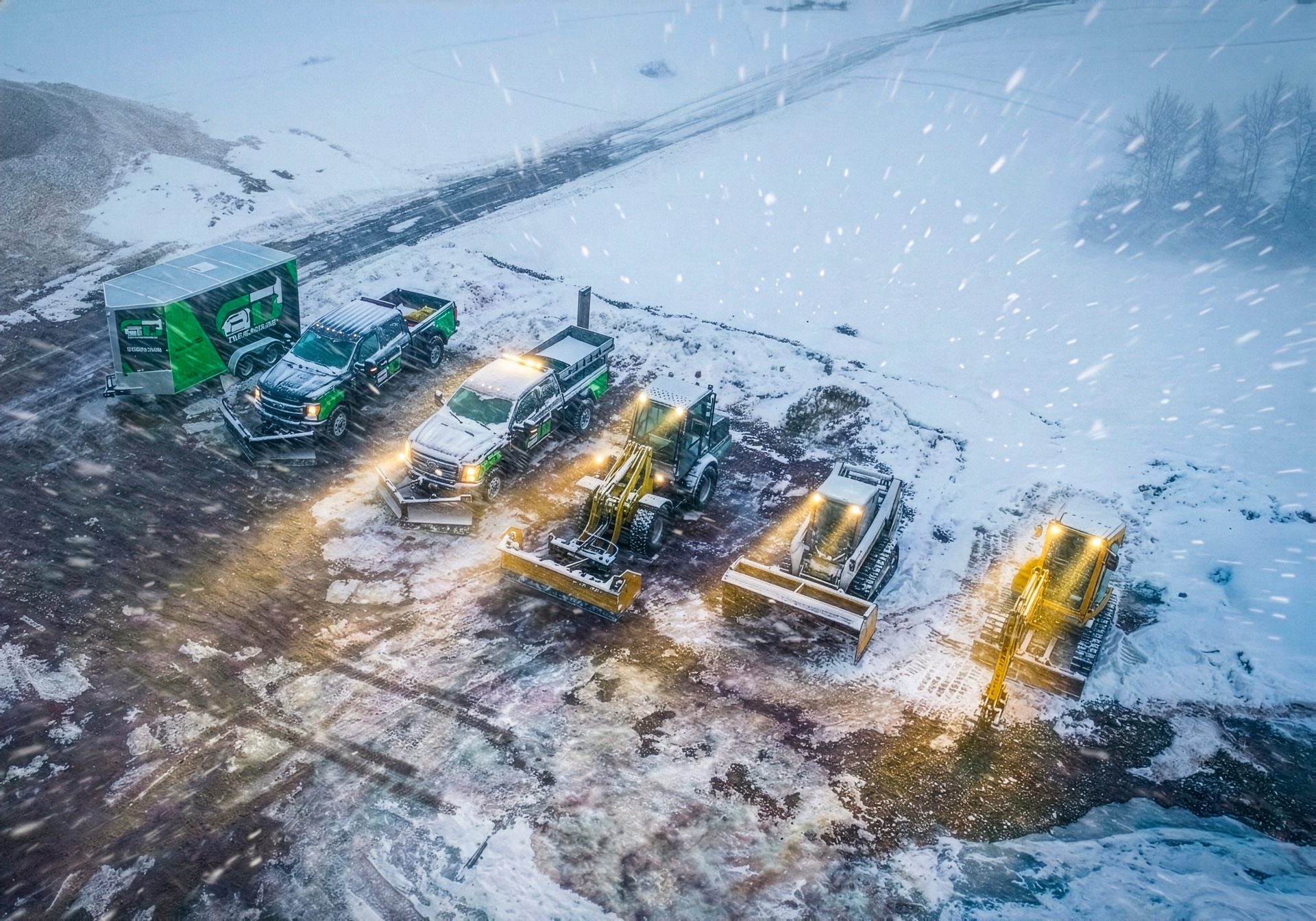 GD Outdoor Services fleet — aerial view Saint John NB